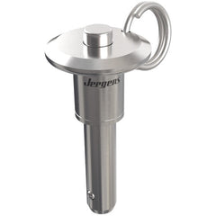 6 mm Pin Diameter, 10 mm Grip Length, Heavy Duty Button Handle Kwik-Lok Pin, Stainless Steel