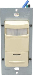 Leviton - 2,100 Square Ft. Coverage, Infrared Occupancy Sensor Wall Switch - 1,800 at 120 V Incandescent, 1,800 at 120 V and 2,700 at 277 V Fluorescent, 120 to 277 VAC, Ivory - Makers Industrial Supply