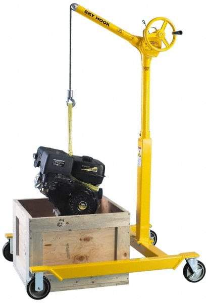 Sky Hook - 500 Lb Load Capacity, Steel Sky Hook Crane - Cherry Picker Mobil Base - Makers Industrial Supply