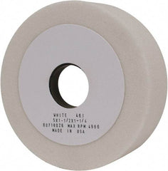 Grier Abrasives - 5" Diam, 1-1/4" Hole Size, 1-1/2" Overall Thickness, 46 Grit, Type 6 Tool & Cutter Grinding Wheel - Coarse Grade, Aluminum Oxide, J Hardness, Vitrified Bond, 4,966 RPM - Makers Industrial Supply