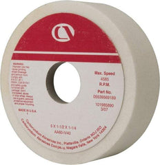 Grier Abrasives - 5" Diam, 1-1/4" Hole Size, 1-1/2" Overall Thickness, 60 Grit, Type 6 Tool & Cutter Grinding Wheel - Medium Grade, Aluminum Oxide, I Hardness, Vitrified Bond, 4,966 RPM - Makers Industrial Supply