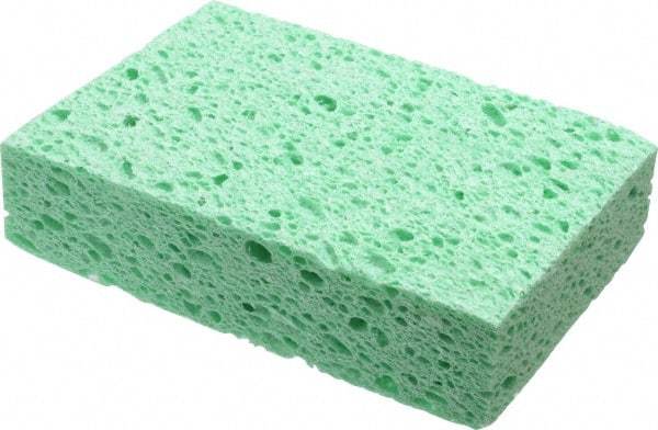 Made in USA - 6" Long x 3-1/2" Wide x 1" Thick Sponge/Scouring Pad - Medium-Duty, Green - Makers Industrial Supply