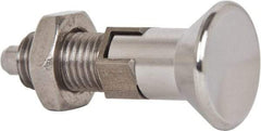 Gibraltar - M12x1.5, 17mm Thread Length, 6mm Plunger Diam, Lockout Knob Handle Indexing Plunger - Plunger Style D, 20mm Body Length, 51.7mm OAL, Stainless Steel - Makers Industrial Supply