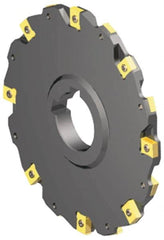 Kennametal - Arbor Hole Connection, 3/8" Cutting Width, 0.966" Depth of Cut, 4" Cutter Diam, 1-1/4" Hole Diam, 9 Tooth Indexable Slotting Cutter - 90° LN Toolholder, LNE 1245... Insert - Makers Industrial Supply