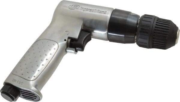 Ingersoll-Rand - 3/8" Reversible Keyless Chuck - Pistol Grip Handle, 2,000 RPM, 4 CFM, 0.5 hp, 85 psi - Makers Industrial Supply