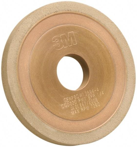 3M - 5" Diam, 1-1/4" Hole Size, 3/8" Overall Thickness, 220 Grit, Type 1 Tool & Cutter Grinding Wheel - Very Fine Grade, CBN, Resinoid Bond - Makers Industrial Supply