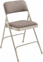 NPS - 18-3/4" Wide x 20-1/4" Deep x 29-1/2" High, Fabric Folding Chair with Fabric Padded Seat - Greystone - Makers Industrial Supply