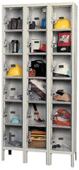 Hallowell - 18 Door, 6 Tier, Safety-View Plus Box Lockers - Makers Industrial Supply