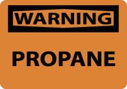 NMC - "Warning - Propane", 10" Long x 14" Wide, Rigid Plastic Safety Sign - Rectangle, 0.05" Thick, Use for Hazardous Materials - Makers Industrial Supply