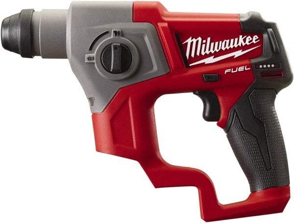 Milwaukee Tool - 12 Volt SDS Plus Chuck Cordless Rotary Hammer - 0 to 6,200 BPM, 0 to 900 RPM, Reversible - Makers Industrial Supply