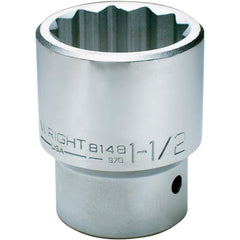 Wright Tool & Forge - Hand Sockets; Drive Size (Inch): 1 ; Size (Inch): 2-1/8 ; Type: Standard ; Tool Type: Hand Socket ; Number of Points: 12 ; Finish/Coating: Full Polish Chrome - Exact Industrial Supply