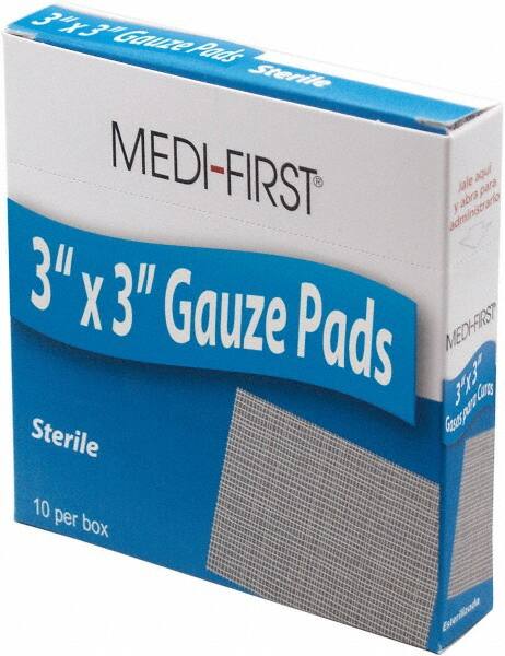 Medique - 3" Long x 3" Wide, General Purpose Pads - White, Gauze Bandage - Makers Industrial Supply