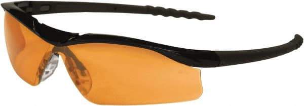 MCR Safety - Orange Lenses, Framed Safety Glasses - Scratch Resistant, Size Universal, Wrap Around - Makers Industrial Supply