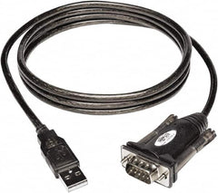 Tripp-Lite - 5' Long, USB A (Male); DB9 (Male) Computer Cable - Black, Male - Makers Industrial Supply