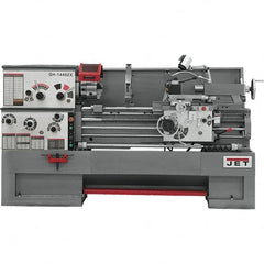 Jet - 14" Swing, 40" Between Centers, 230 Volt, Triple Phase Engine Lathe - 7MT Taper, 7-1/2 hp, 42 to 1,800 RPM, 3-1/8" Bore Diam, 45" Deep x 66" High x 97" Long - Makers Industrial Supply