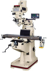 Jet - 9" Table Width x 49" Table Length, Variable Speed Pulley Control, 3 Phase Knee Milling Machine - R8 Spindle Taper, 3 hp - Makers Industrial Supply