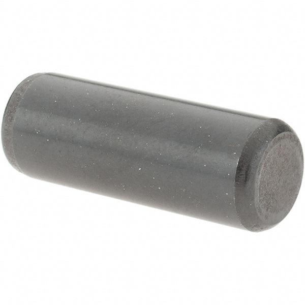 Value Collection - 3/8" Diam x 1" Pin Length Grade 8 Alloy Steel Standard Dowel Pin - Bright Finish, C 47-58 & C 60 (Surface) Hardness, 16,550 Lb (Single Shear), 33,100 Lb (Double Shear) Breaking Strength, 1 Beveled & 1 Rounded End - Makers Industrial Supply