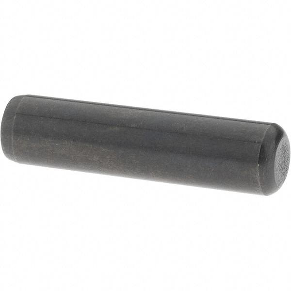 Value Collection - 1/4" Diam x 1" Pin Length Grade 8 Alloy Steel Standard Dowel Pin - Bright Finish, C 47-58 & C 60 (Surface) Hardness, 14,720 Lb (Double Shear), 7,360 Lb (Single Shear) Breaking Strength, 1 Beveled & 1 Rounded End - Makers Industrial Supply