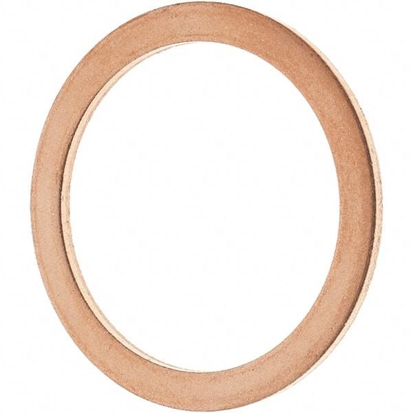 Value Collection - 7/8 SAE, 1" ID x 1-1/4" OD Oil Drain Plug Gasket - 1/16" Thick, Copper - Makers Industrial Supply