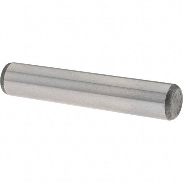 Value Collection - 3/8" Diam x 2" Pin Length Grade 8 Alloy Steel Standard Dowel Pin - C 50-58 Hardness, 28,700 Lb Breaking Strength, 1 Beveled & 1 Rounded End - Makers Industrial Supply