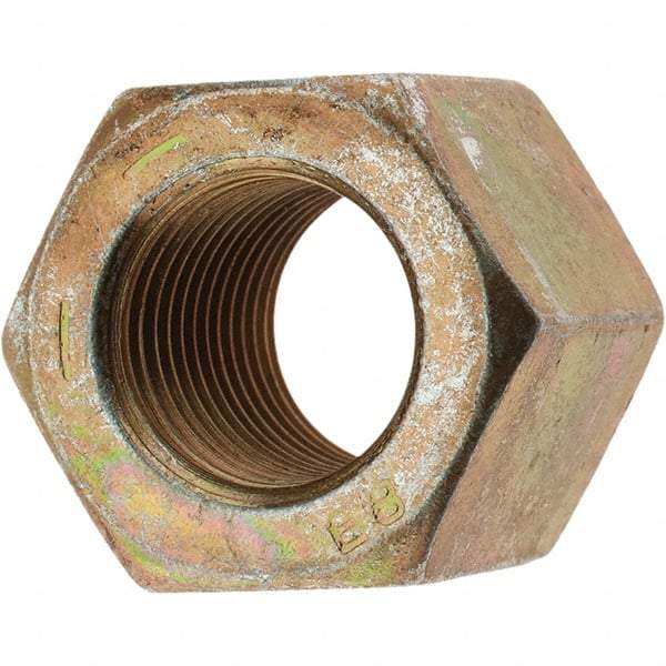 Value Collection - 9/16-18 UNF Steel Right Hand High Hex Nut - 7/8" Across Flats, 49/64" High, Zinc-Plated Finish - Makers Industrial Supply