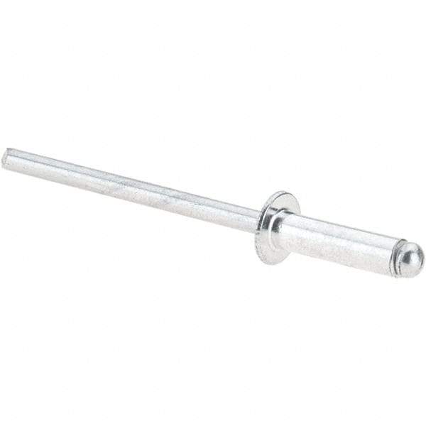 Value Collection - Size 45 Dome Head Aluminum Open End Blind Rivet - Aluminum Mandrel, 0.251" to 0.312" Grip, 1/4" Head Diam, 0.129" to 0.133" Hole Diam, 0.462" Length Under Head, 1/8" Body Diam - Makers Industrial Supply