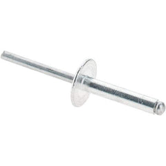 Value Collection - Size 612 Large Flange Dome Head Aluminum Open End Blind Rivet - Aluminum Mandrel, 0.626" to 3/4" Grip, 5/8" Head Diam, 0.192" to 0.196" Hole Diam, 0.95" Length Under Head, 3/16" Body Diam - Makers Industrial Supply