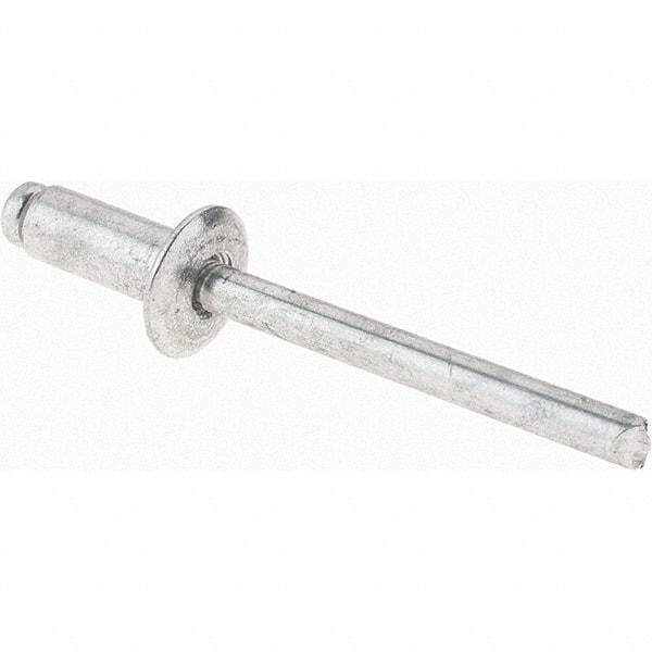 Value Collection - Size 64 Dome Head Aluminum Open End Blind Rivet - Aluminum Mandrel, 0.188" to 1/4" Grip, 3/8" Head Diam, 0.192" to 0.198" Hole Diam, 0.45" Length Under Head, 3/16" Body Diam - Makers Industrial Supply