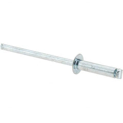 Value Collection - Size 46 Dome Head Steel Open End Blind Rivet - Steel Mandrel, 0.313" to 3/8" Grip, 1/4" Head Diam, 0.129" to 0.133" Hole Diam, 0.525" Length Under Head, 1/8" Body Diam - Makers Industrial Supply