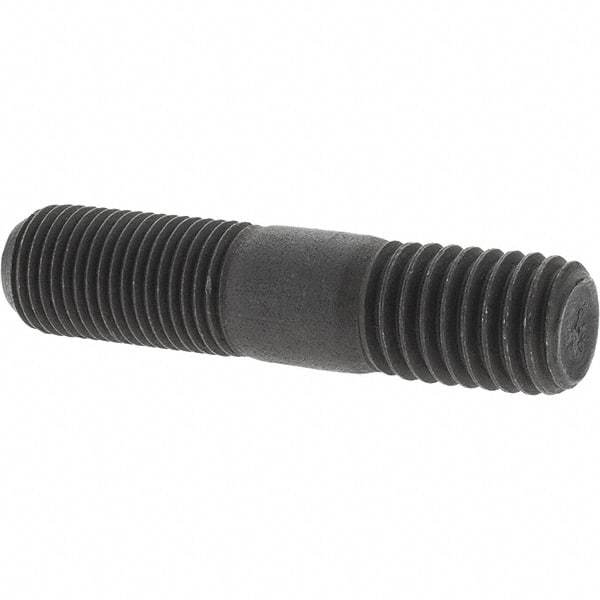 Value Collection - 1/2-20 Long Thread, 1/2-13 Short Thread, 2-1/4" OAL Unequal Double Threaded Stud - Steel, Uncoated, 1-1/16" Long Thread Length, 3/4" Short Thread Length - Makers Industrial Supply