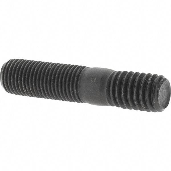 Value Collection - 3/8-24 Long Thread, 3/8-16 Short Thread, 1-3/4" OAL Unequal Double Threaded Stud - Steel, Uncoated, 1" Long Thread Length, 9/16" Short Thread Length - Makers Industrial Supply