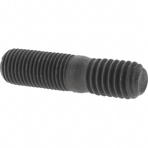 Value Collection - 3/8-24 Long Thread, 3/8-16 Short Thread, 1-1/2" OAL Unequal Double Threaded Stud - Steel, Uncoated, 3/4" Long Thread Length, 1/2" Short Thread Length - Makers Industrial Supply