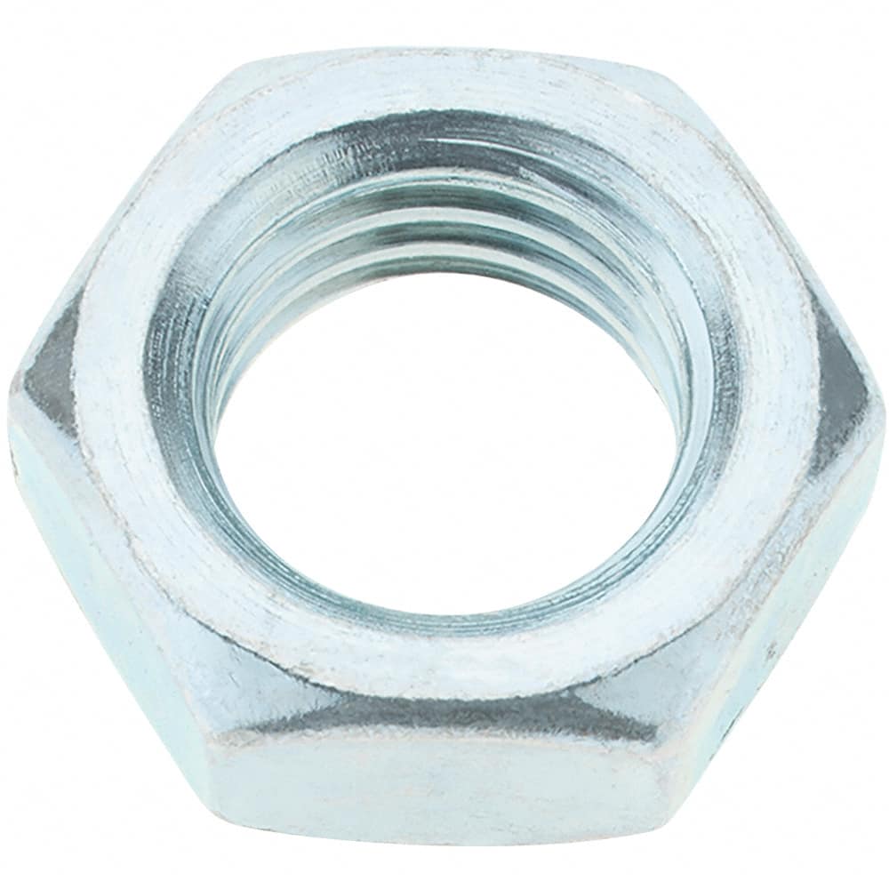 Value Collection - 7/8-9 UNC Steel Right Hand Hex Jam Nut - 1-5/16" Across Flats, 0.4844" High, Zinc-Plated Finish - Makers Industrial Supply