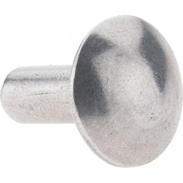 Value Collection - 3/16" Body Diam, Brazier Aluminum Solid Rivet - 1/2" Length Under Head - Makers Industrial Supply