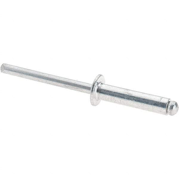 Value Collection - Size 610 Dome Head Aluminum Open End Blind Rivet - Aluminum Mandrel, 0.501" to 5/8" Grip, 3/8" Head Diam, 0.192" to 0.198" Hole Diam, 0.825" Length Under Head, 3/16" Body Diam - Makers Industrial Supply