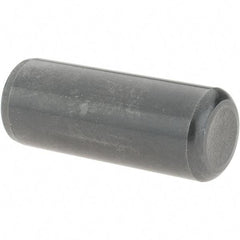 Value Collection - 1/2" Diam x 1-1/4" Pin Length Grade 8 Alloy Steel Standard Dowel Pin - Bright Finish, C 47-58 & C 60 (Surface) Hardness, 29,450 Lb (Single Shear), 58,900 Lb (Double Shear) Breaking Strength, 1 Beveled & 1 Rounded End - Makers Industrial Supply