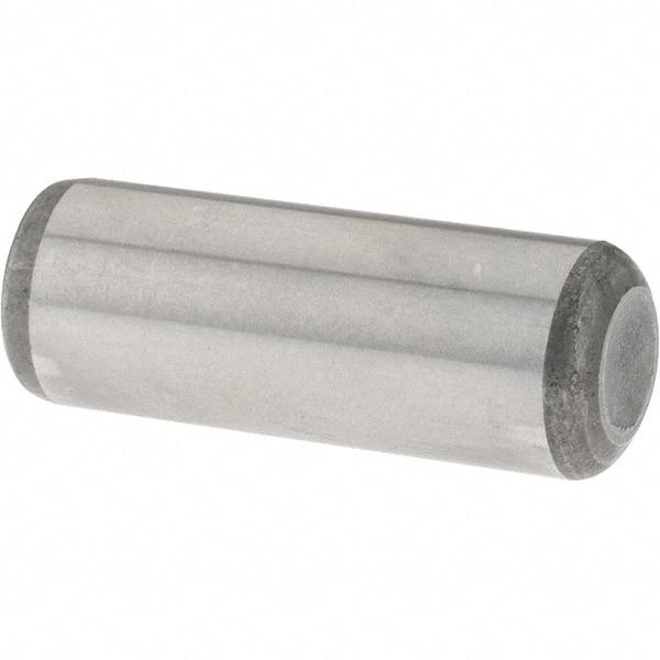 Value Collection - 3/8" Diam x 1" Pin Length Grade 8 Alloy Steel Standard Dowel Pin - C 50-58 Hardness, 28,700 Lb Breaking Strength, 1 Beveled & 1 Rounded End - Makers Industrial Supply