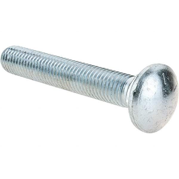 Value Collection - 5/8-11 UNC 4" Length Under Head, Standard Square Neck, Carriage Bolt - Grade 8 Alloy Steel, Zinc-Plated Clear Chromate Finish - Makers Industrial Supply