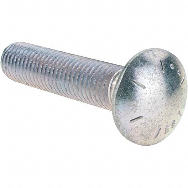 Value Collection - 5/8-11 UNC 3" Length Under Head, Standard Square Neck, Carriage Bolt - Grade 8 Alloy Steel, Zinc Trivalent Chromate Finish - Makers Industrial Supply