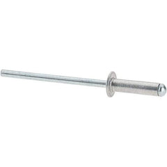 Value Collection - Size 45 Dome Head Aluminum Open End Blind Rivet - Steel Mandrel, 0.251" to 0.312" Grip, 1/4" Head Diam, 0.129" to 0.133" Hole Diam, 0.462" Length Under Head, 1/8" Body Diam - Makers Industrial Supply