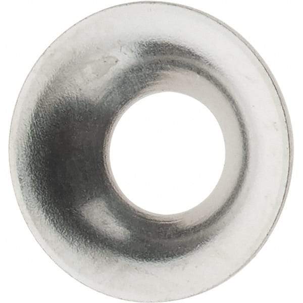 Value Collection - 5/64" Thick, Nickel-Plated Finish, Brass, Flush Type Finishing Washer - 0.425" OD - Makers Industrial Supply