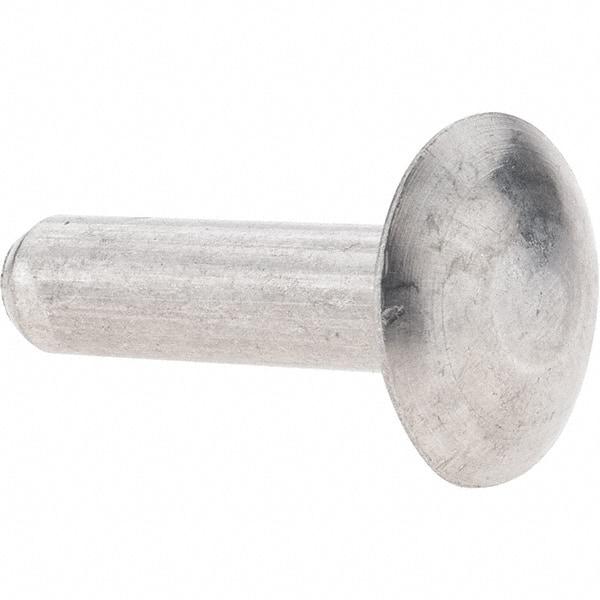 Value Collection - 1/4" Body Diam, Brazier Aluminum Solid Rivet - 1" Length Under Head - Makers Industrial Supply