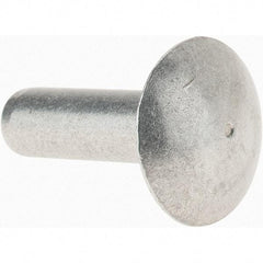 Value Collection - 3/16" Body Diam, Brazier Aluminum Solid Rivet - 5/8" Length Under Head - Makers Industrial Supply