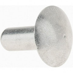 Value Collection - 1/4" Body Diam, Brazier Aluminum Solid Rivet - 5/8" Length Under Head - Makers Industrial Supply