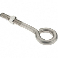 Value Collection - 1/2-13, Stainless Steel Wire Turned Open Eye Bolt - 2-1/2" Thread Length, 1" ID, 4" Shank Length - Makers Industrial Supply