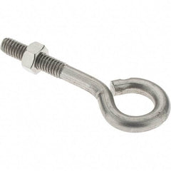 Value Collection - 5/16-18, Stainless Steel Wire Turned Open Eye Bolt - 1-1/4" Thread Length, 5/8" ID, 2" Shank Length - Makers Industrial Supply