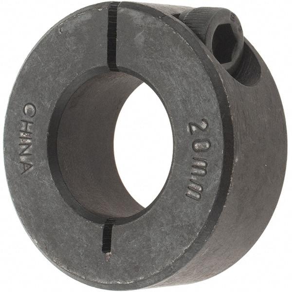 Value Collection - 20mm Bore, Steel, One Piece Clamp Collar - 1-5/8" Outside Diam - Makers Industrial Supply