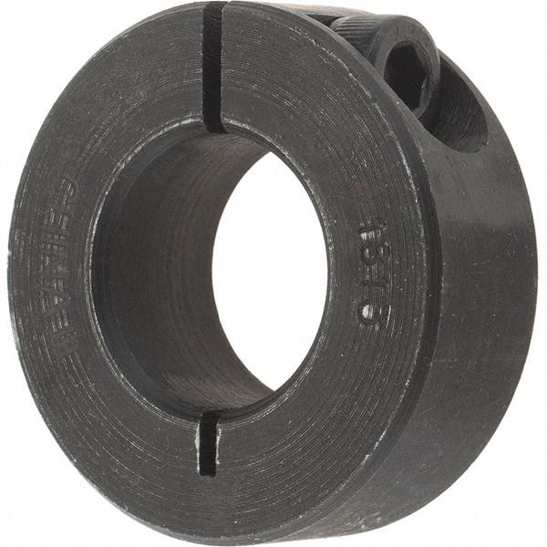 Value Collection - 18mm Bore, Steel, One Piece Clamp Collar - 1-1/2" Outside Diam - Makers Industrial Supply