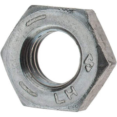 Value Collection - 1/4-28 UNF Steel Left Hand Hex Jam Nut - 7/16" Across Flats, 0.1562" High, Zinc Clear Finish - Makers Industrial Supply