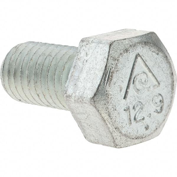 Value Collection - M10x1.50mm Metric Coarse, 20mm Length Under Head Hex Head Cap Screw - Fully Threaded, Grade 8.8 Steel, Zinc-Plated Finish, 17mm Hex - Makers Industrial Supply